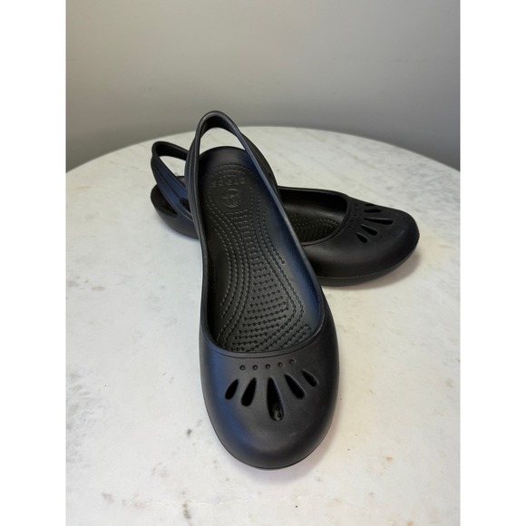 Crocs Malindi Slingback Shoes Women's 8 Black Ballet Flats Slip On Sandals Sz 9 - Picture 5 of 8